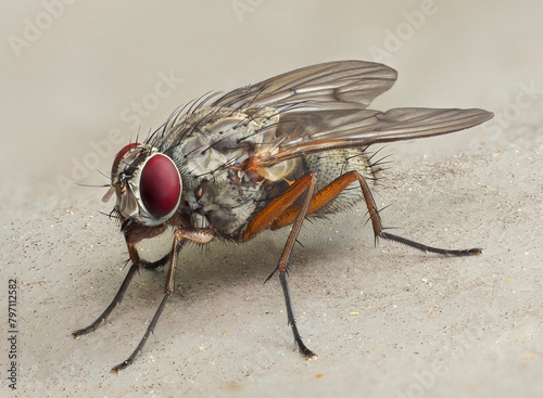 An Extreme Close-up Focus Stacked Image of a Commom House Fly