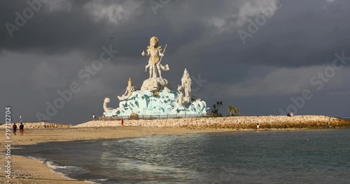 Statue of Varuna in Pantai Jerman Beach in Kuta, Bali Island, Indonesia	
 photo