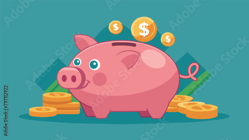 A closeup of a piggy bank being filled with coins and dollar bills symbolizing the idea of starting small when building an emergency fund.