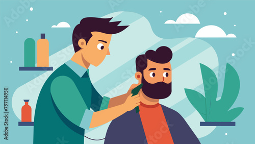 The barber helping a customer regain his confidence through a stylish new hair after a rough period in his life..