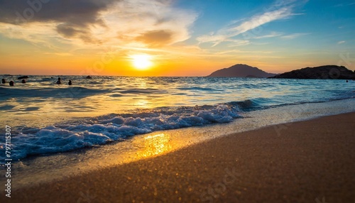 sunset on summer beach