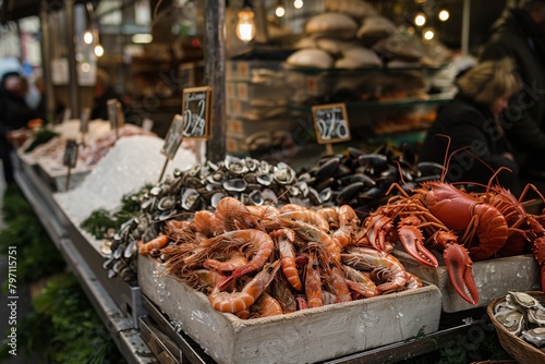Various seafood options at market for your Italian sausage dish recipe