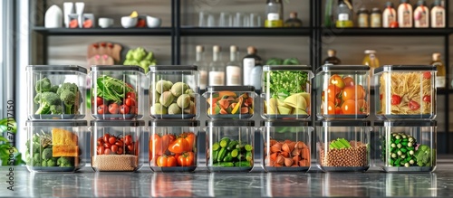 Modern D Rendered Food Storage Containers Promoting Organized Kitchen and Meal Prep photo