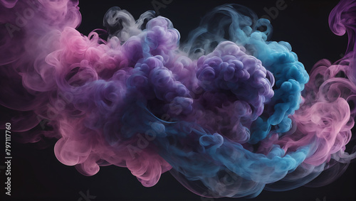 Images capturing the graceful movement of smoke in mesmerizing shapes and swirls, with ethereal tendrils weaving through the air in shades like mystic purple, smoky gray, celestial blue ULTRA HD 8K
