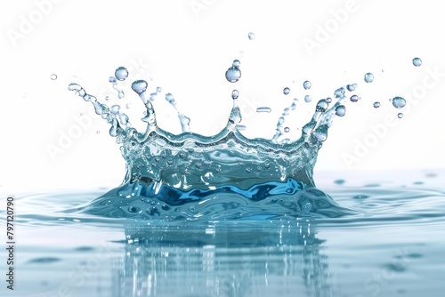 Crisp Water Splash in Serene Blue Environment