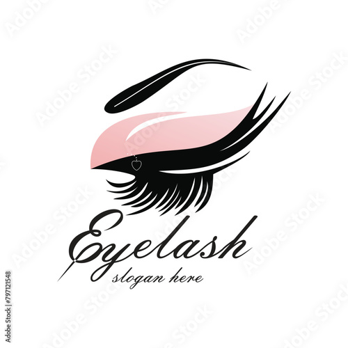 Eyelash logo design simple concept Premium Vector