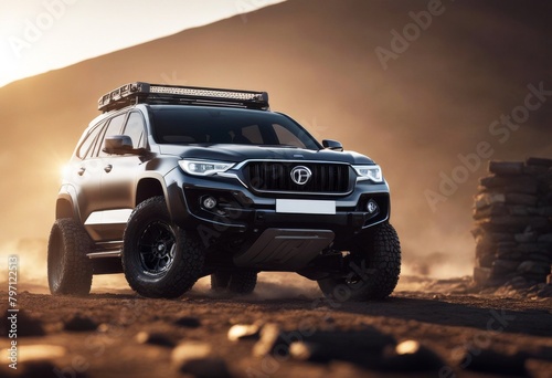 'car suv wd view transport bottom suspension rendering d auto automobile vehicle crossover four wheel drive truck luxury design isolated model metal bumper journey driving' photo