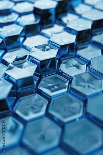 3d hexagon blue abstract background