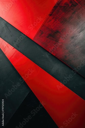 Abstract Black and Red Geometric Triangles Corporate Concept with Text Space on White Background Abstract