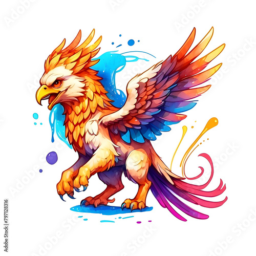 Colorful Abstract Griffin Illustration