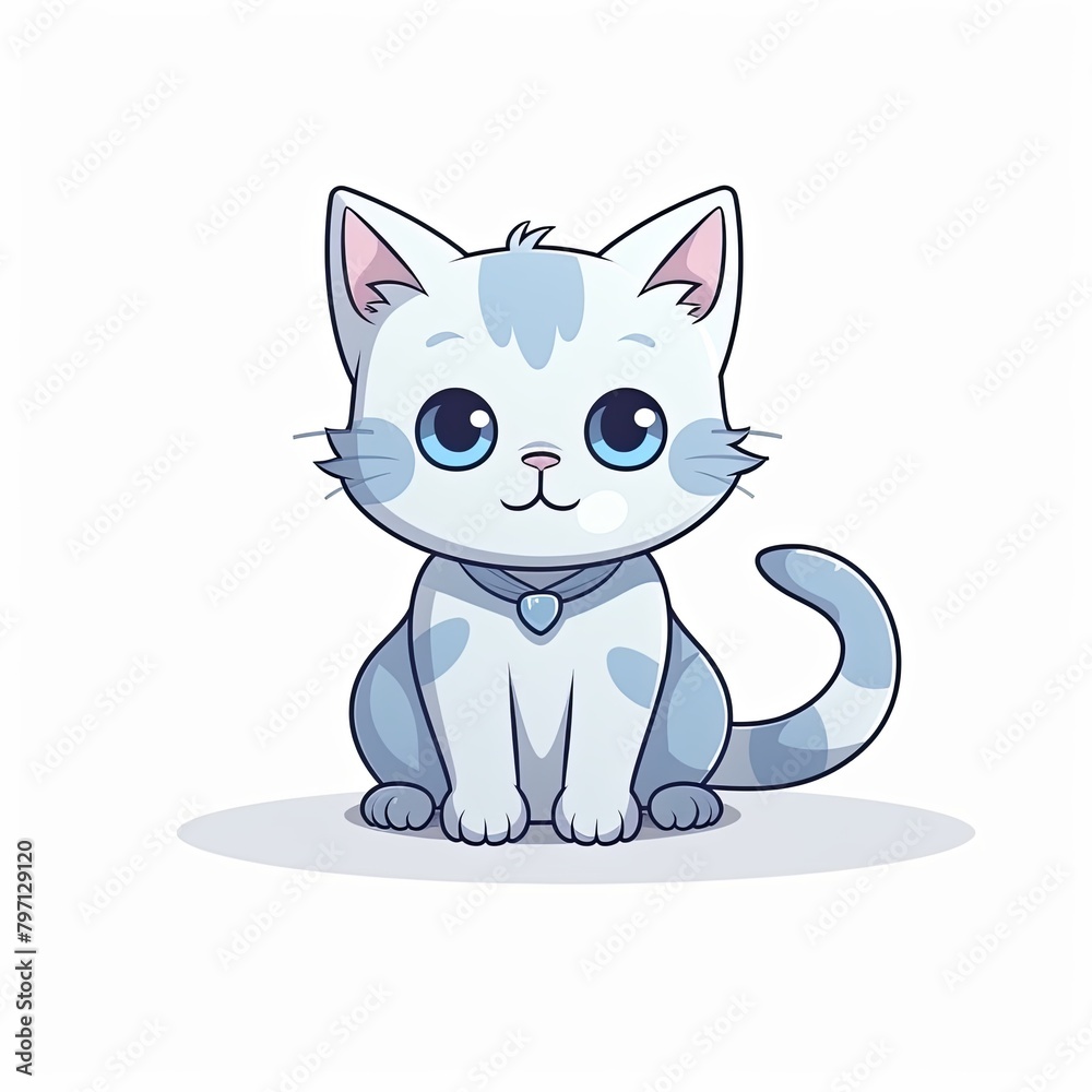 flat illustration of cute pleasant cat flat illustration of cute pleasant cat