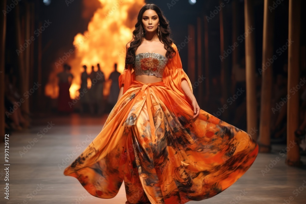Thai oversize female model fashion clothing runway. Thai oversize female model fashion clothing runway.