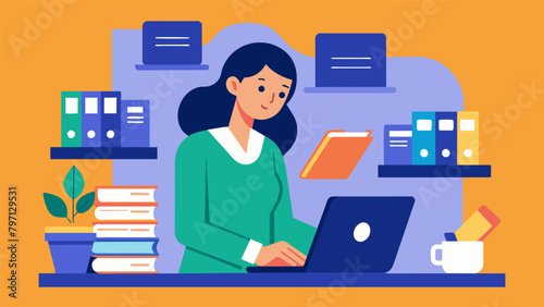 A woman carefully organizes her important documents and creates digital backups to ensure they are easily accessible in case of a natural