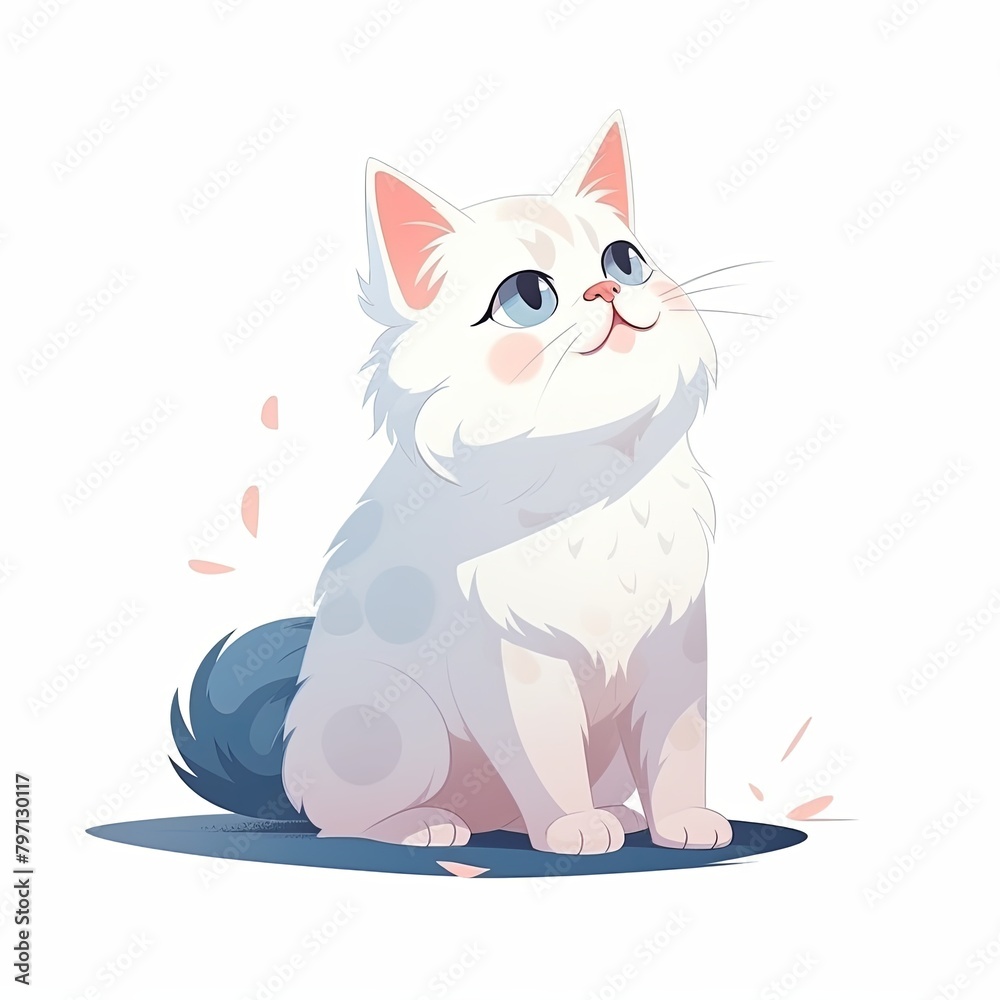 flat illustration of cute pleasant cat flat illustration of cute pleasant cat