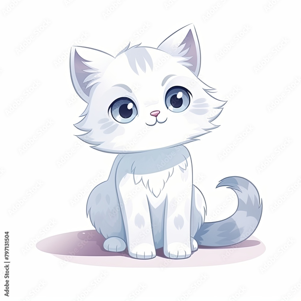 flat illustration of cute pleasant cat flat illustration of cute pleasant cat