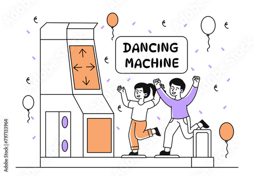 Dancing machine vector simple