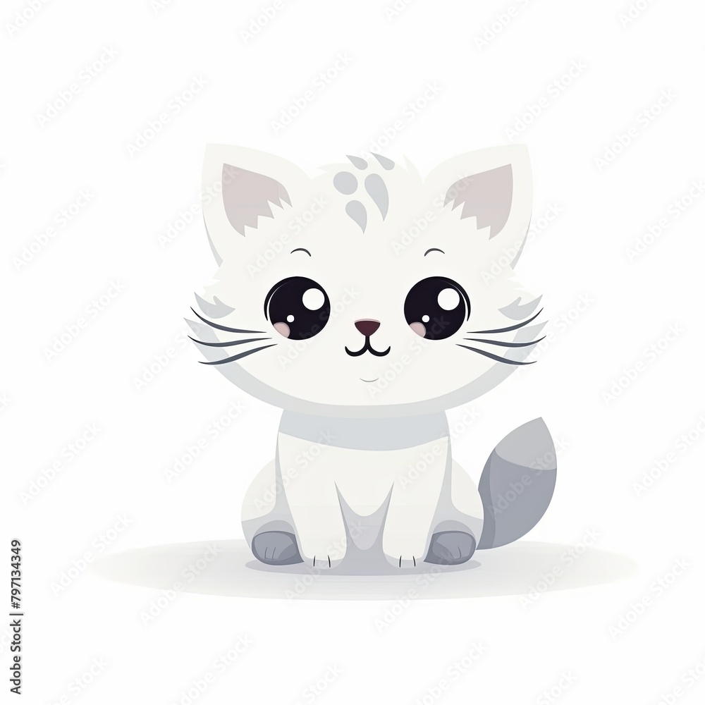 flat illustration of cute pleasant cat flat illustration of cute pleasant cat