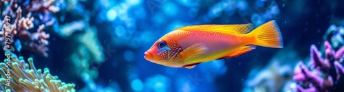Vibrant Tropical Fish Swimming in a Coral Reef Aquarium