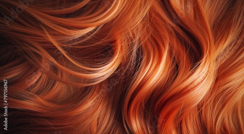 Close-up of vibrant red hair flowing beautifully