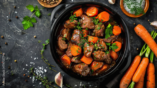 Beef Stew with Carrots and Fresh Herbs