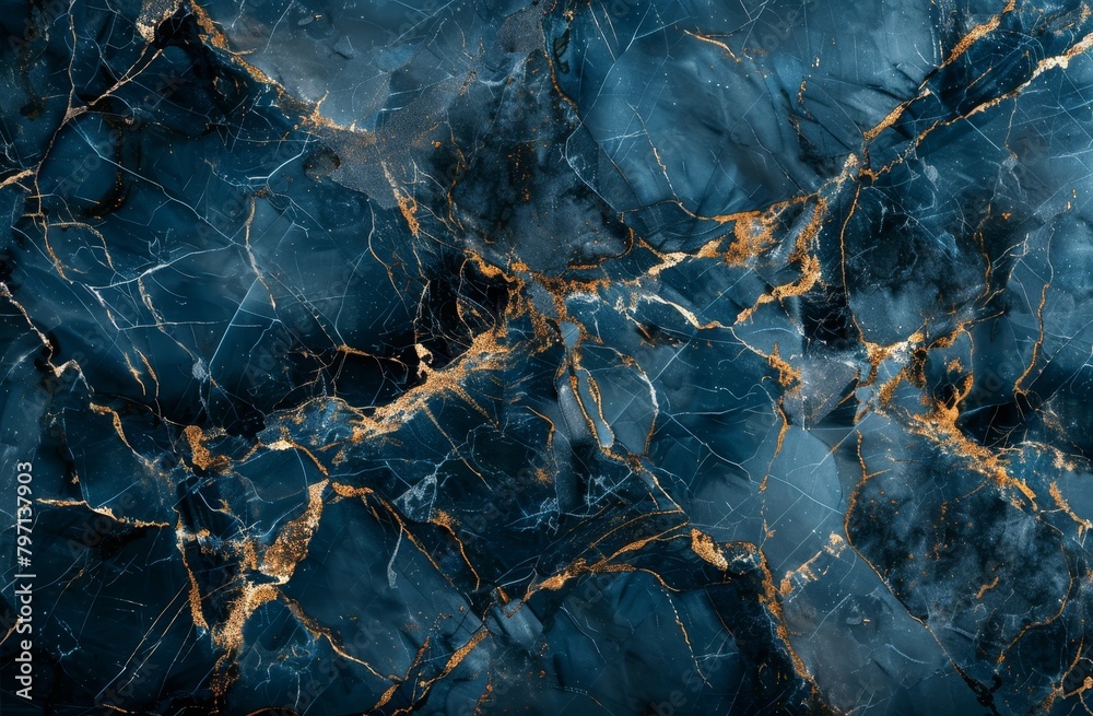 Elegant blue and gold marble texture