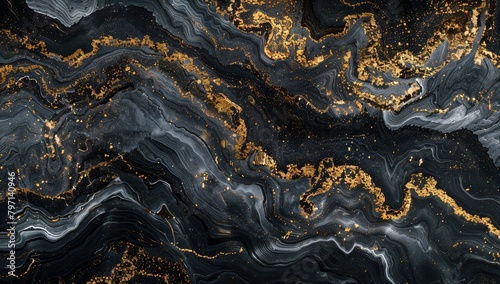Luxurious black and gold marble texture