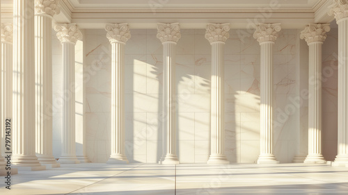 Building with classic marble pillars 