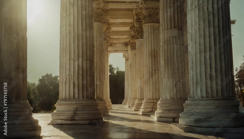greek roman marble columns with arch