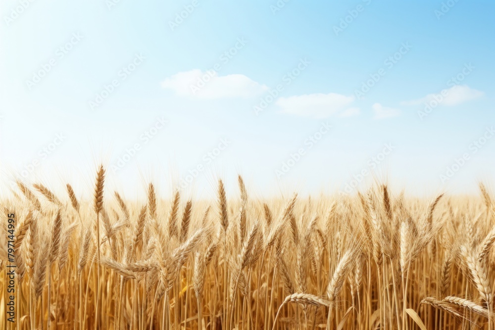 Naklejka premium Wheat field outdoors horizon nature.
