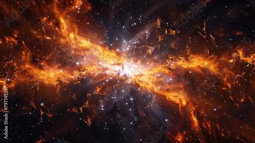 D Rendering of a Swirling Nebula A Glimpse into the AweInspiring Cosmos