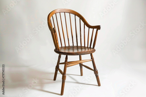 Contemporary twist on a Windsor chair  showcased on a white backdrop.
