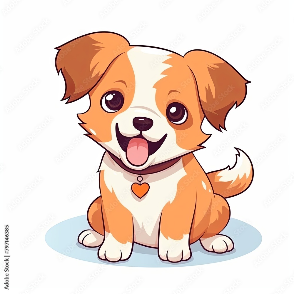 flat illustration of cute pleasant puppy