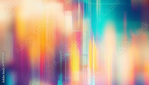 abstract background concept distorted scan lines in motion blur and glitch effect style colorful background tv or computer screen pixelation pattern tiny small details in pattern generative ai photo