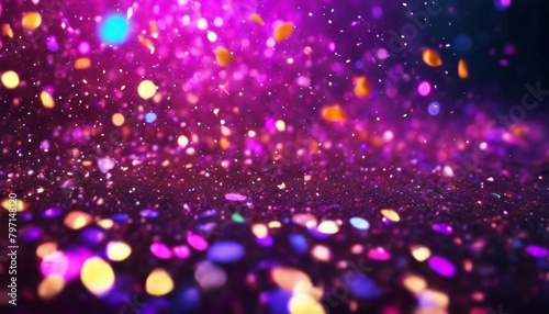 'sparkles explosion neon Abstract confetti. particles dark tiny swirl background bokeh Magical confetti generative ai light star christmas space night bright glow design sky celebration holiday backg'