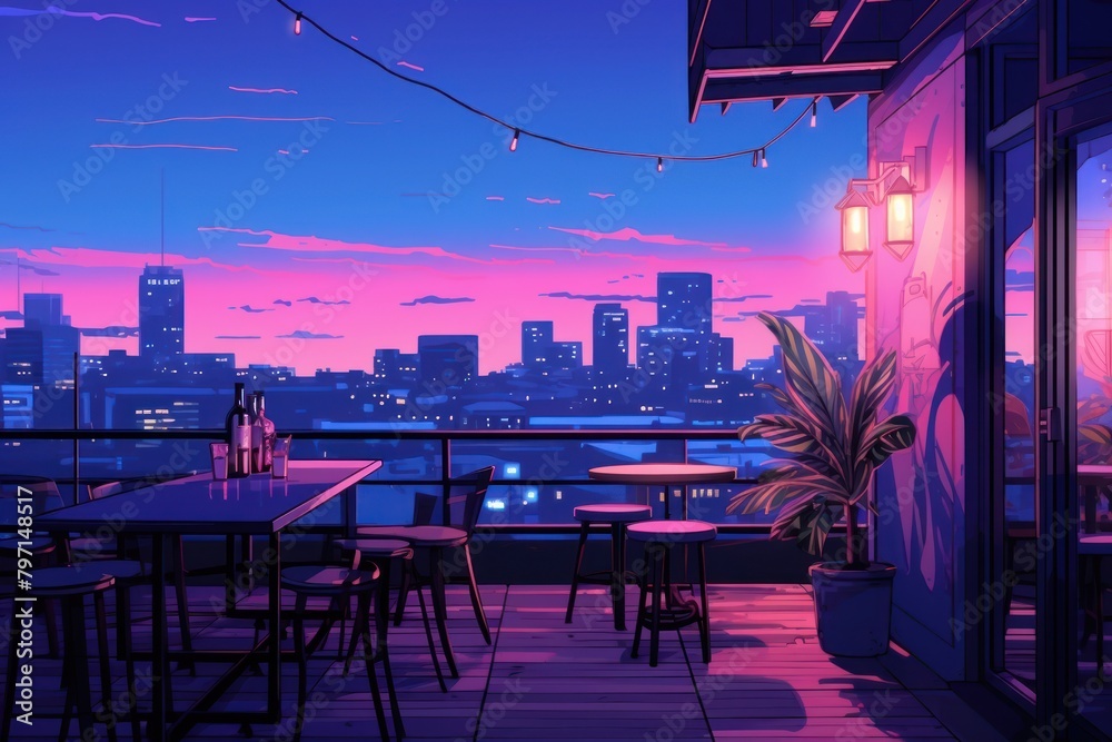 Rooftop bar architecture cityscape building. Rooftop bar architecture cityscape building.