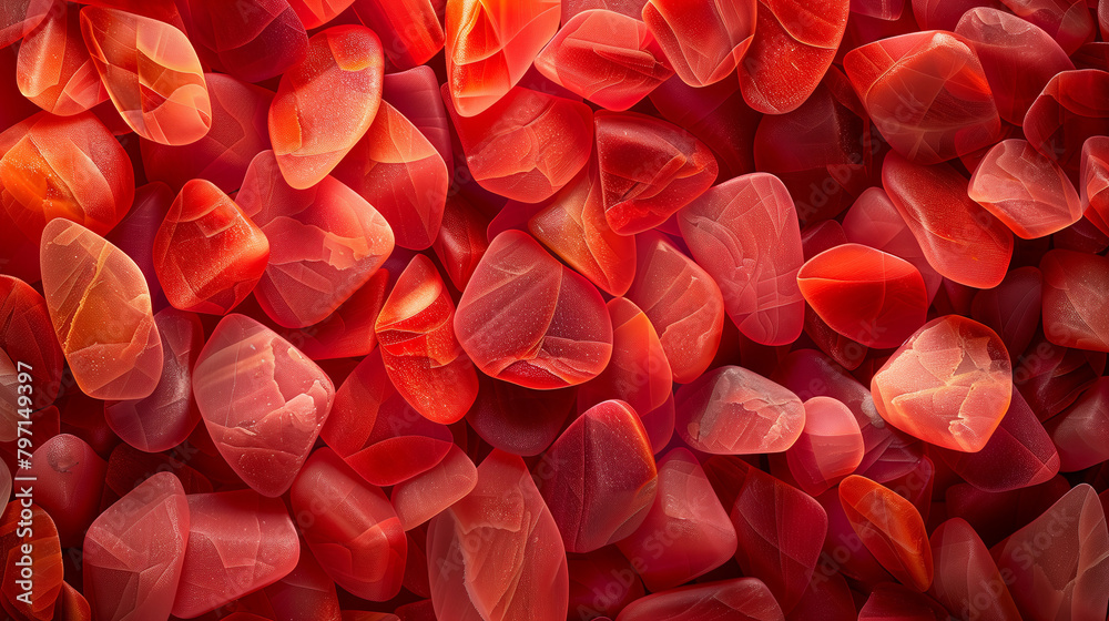Sea of Polished Red Gemstones, Deep Crimson Elegance Sea of Polished Red Gemstones, Deep Crimson Elegance