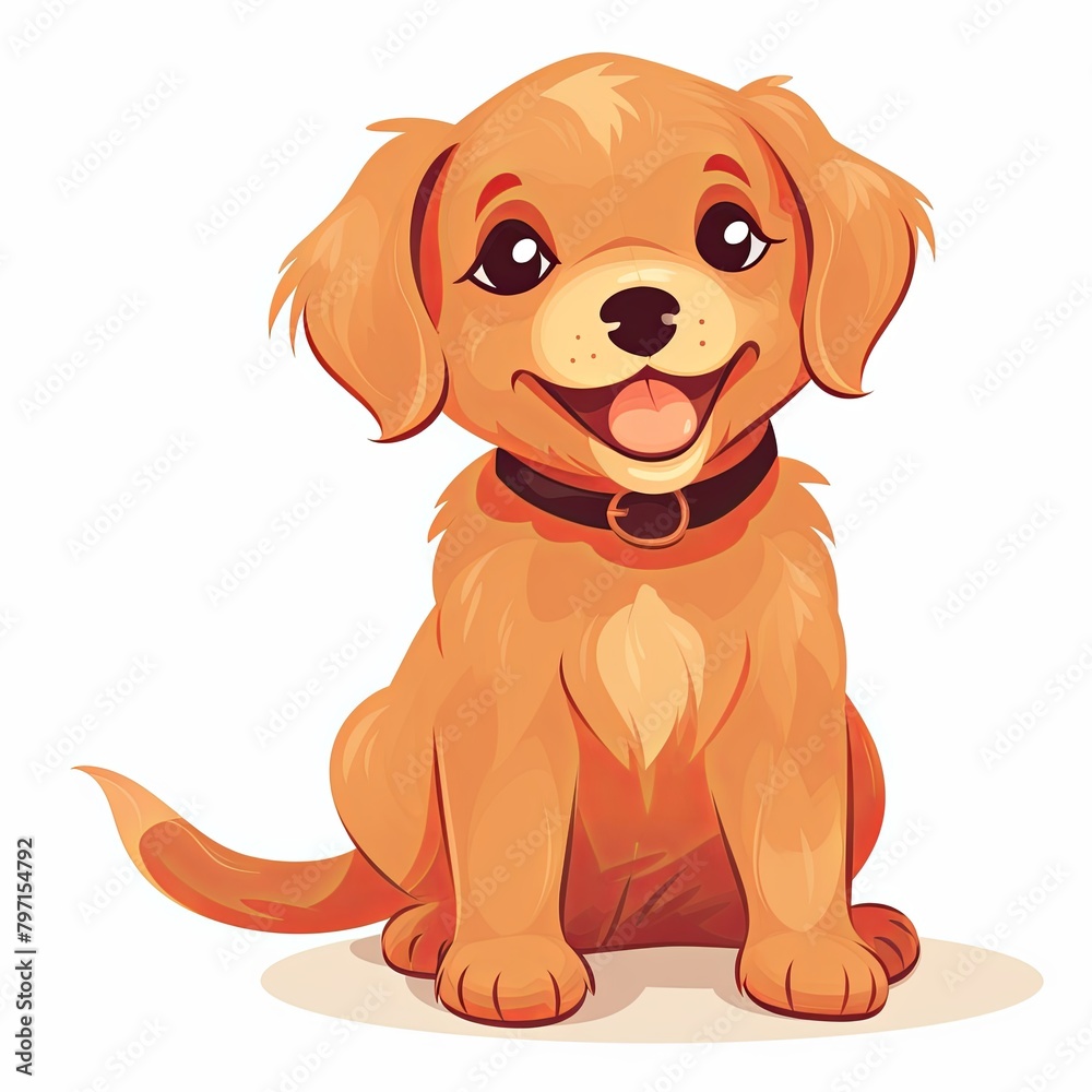 flat illustration of cute pleasant puppy flat illustration of cute pleasant puppy
