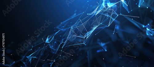 Technology concept. Abstract background of blue connected lines and dots