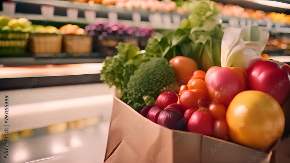 Abundance of Fruits and Vegetables in Brown Paper Bag Generative AI ...