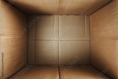 Inside view of an empty cardboard box