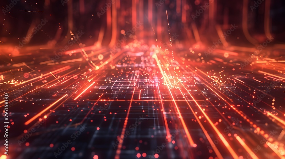 Fototapeta premium futuristic line technology 