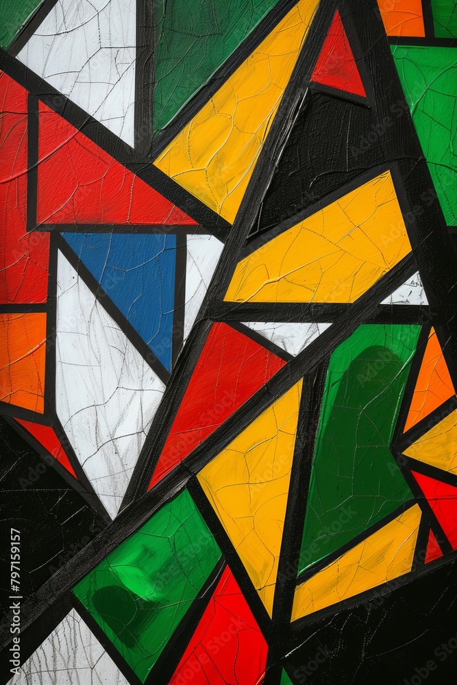 Fototapeta premium Colorful abstract geometric painting