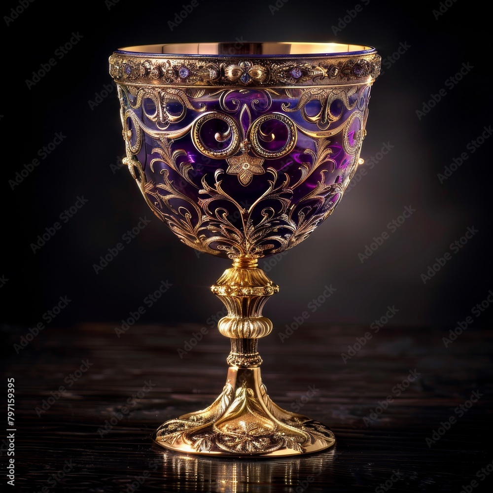 Elegant Decorative Chalice on Dark Background Elegant Decorative Chalice on Dark Background