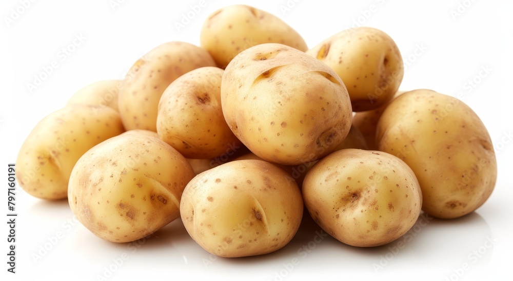 Fresh potatoes isolated on white background Fresh potatoes isolated on white background
