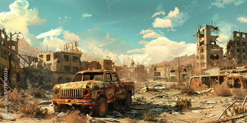 Wasteland Chronicles: Surviving the Fallout - Chronicles of survival in a post-apocalyptic wasteland, where humanity struggles to endure amidst the fallout's deadly legacy photo