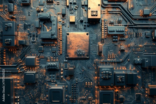 Close-up of a detailed circuit board