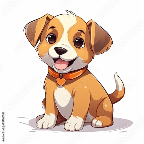 flat illustration of cute pleasant puppy