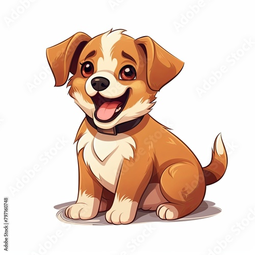 flat illustration of cute pleasant puppy