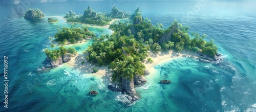 D Rendered Island Chain in All Its Stunning Beauty An Archipelago Odyssey photo