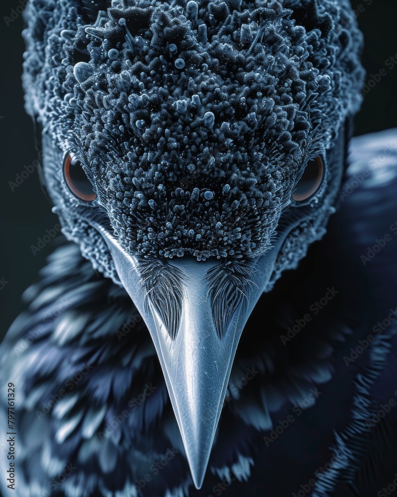 Fototapeta premium Close-up of a Detailed Raven Illustration